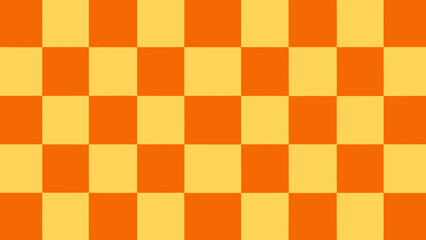 Colorful seamless checkered mosaic pattern on a vintage orange geometric art design backdrop