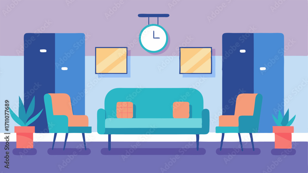 Poster encouraging environment an inviting waiting area with comfortable seating and soothing colors showca