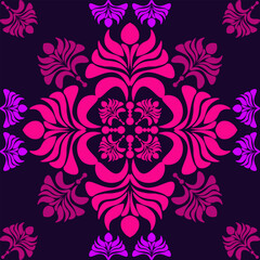Fototapeta premium Tribal fun hot pink seamless pattern