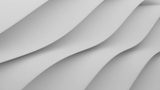 looping animation of Abstract white wavy pattern background with smooth curves.