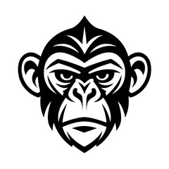 Monkey Face Icon Variant &ndash; Minimalist Wildlife Symbol of Wisdom and Authority