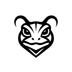 Fototapeta premium Frog-Dragon Hybrid Icon – Minimalist Creature Symbol of Mystery and Power