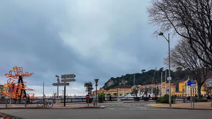 French Riviera. Promenade des Anglais in Nice, Provence-Alpes-Cote d'Azur, France 27 February 2025. 