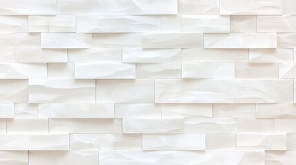 White wall with a pattern of white squares. The wall appears to be made of wood and has a rough texture. The pattern of the squares is irregular and creates a sense of depth and dimension