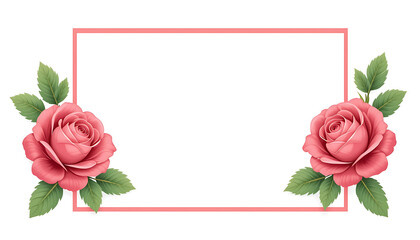 Elegant Pink Rose Frame for Romantic Occasions.