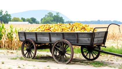 Fototapeta premium Corn wagon in a field