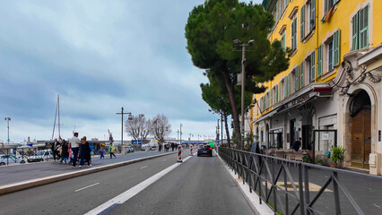 French Riviera. Promenade des Anglais in Nice, Provence-Alpes-Cote d'Azur, France 27 February 2025. 