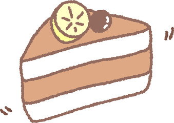 레몬과 과일이 올려진 케이크 일러스트