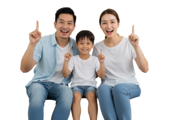 Family of Three on Sofa – Joyful, United, and Full of Love