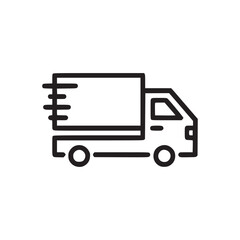 Vector art of delivery truck icon a simple outline illustration of a delivery truck, perfect for websites, apps, and presentations related to logistics, transportation, and ecommerce