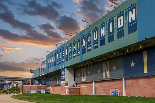 Subaru Park soccer stadium home of the Philadelphia Union of Major League Soccer in Chester Pennsylvania USA