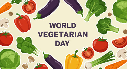 Vector illustration world vegetarian day