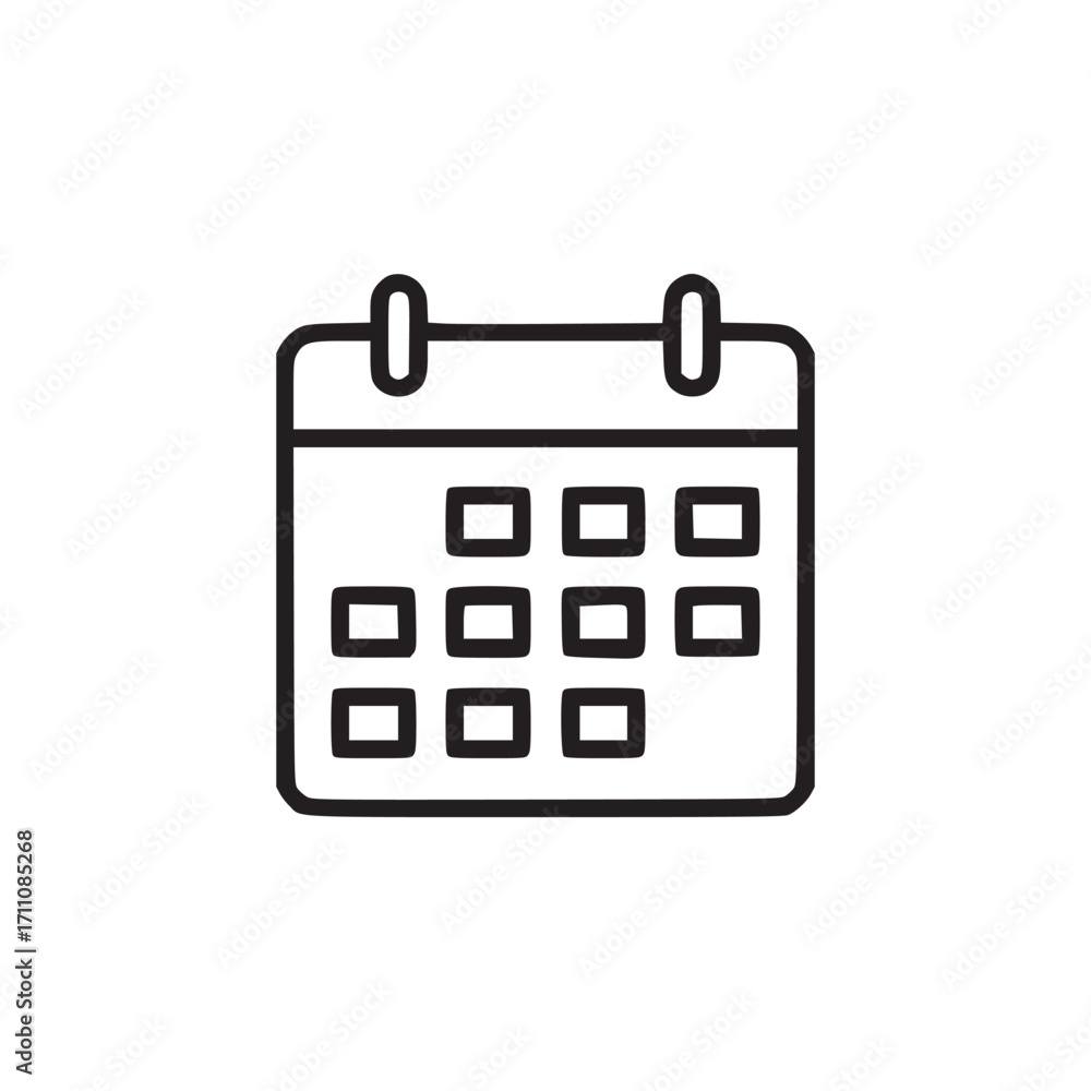 Poster vector art of calendar icon a clean and simple vector illustration of a calendar, ideal for represen