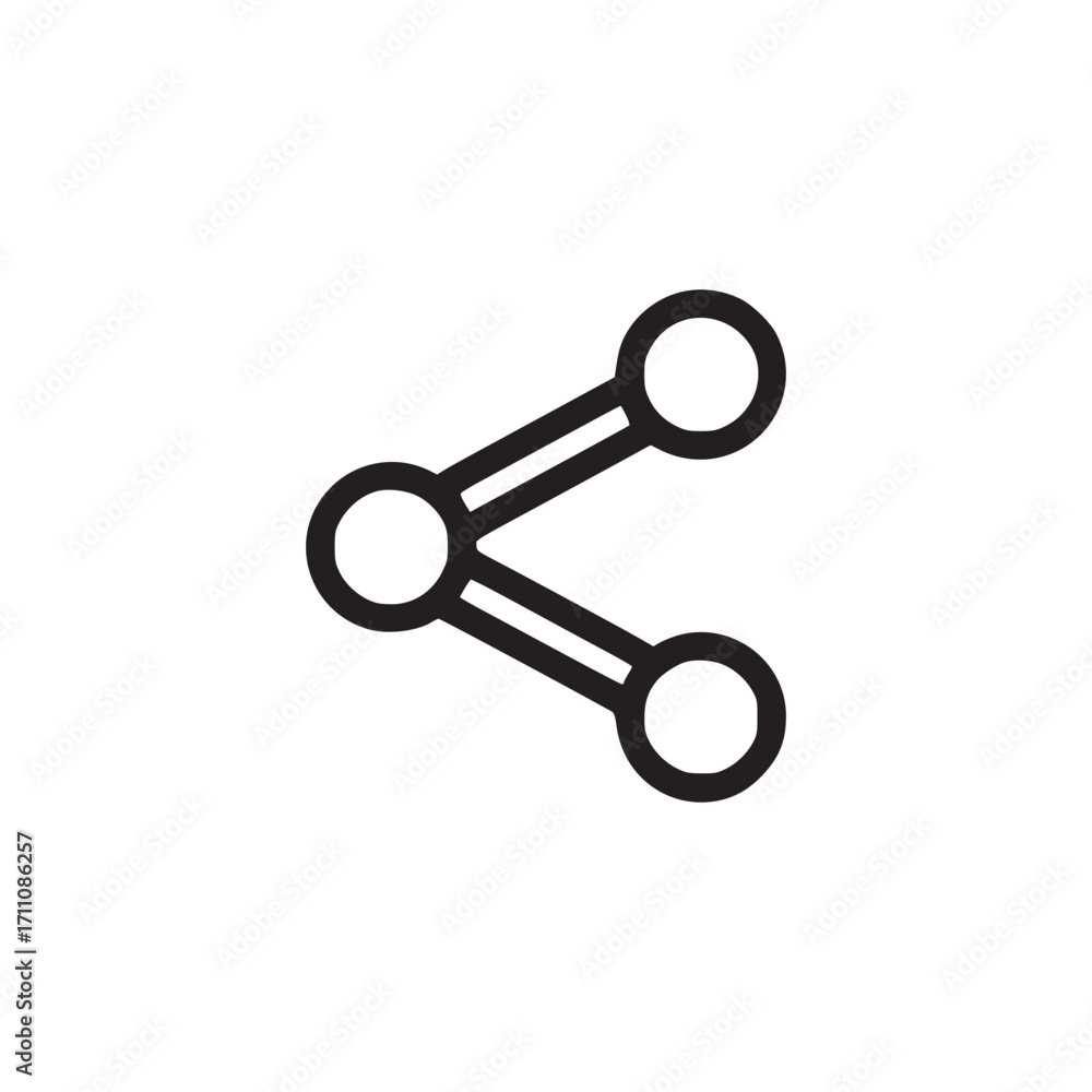 Poster vector art of a minimalist line drawing of a share icon, the icon is depicted in a simple, elegant s