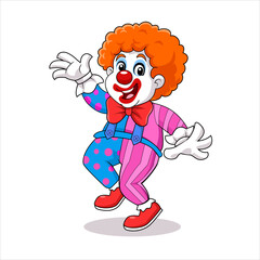 Cute Cartoon Clown Character Illustration