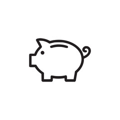 Vector art of piggy bank icon clean line art of a classic piggy bank, symbolizing savings, finance, and money management for financial themed designs