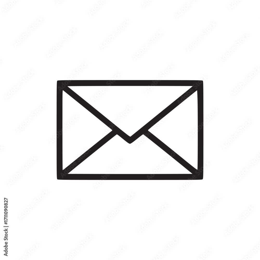 Poster vector art of minimalist line art illustration of an envelope, the simple design makes it versatile 