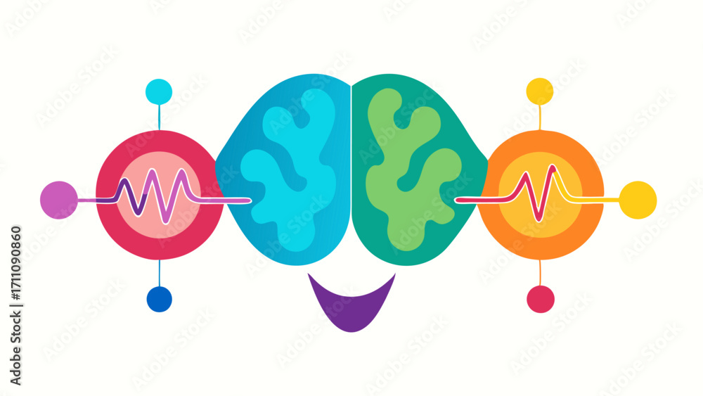 Poster brainwave patterns a graphic displaying various brainwave forms alpha beta theta delta with color gr