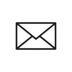 Vector art of minimalist line art illustration of an envelope, the simple design makes it versatile for various communication or messagerelated themes