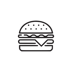 Vector art of minimalist burger illustration ideal for fast food menus, restaurant branding, or culinarythemed designs its clean lines make it a versatile graphic element
