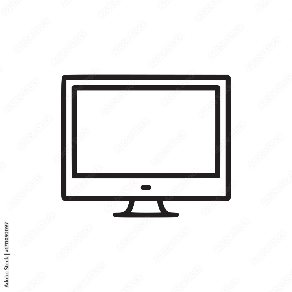 Aufkleber vector art of computer monitor icon a clean and simple line art illustration of a desktop screen, pe
