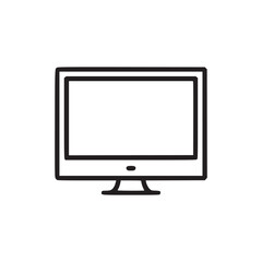 Vector art of computer monitor icon a clean and simple line art illustration of a desktop screen, perfect for technology, office, or digital mediarelated designs and symbols