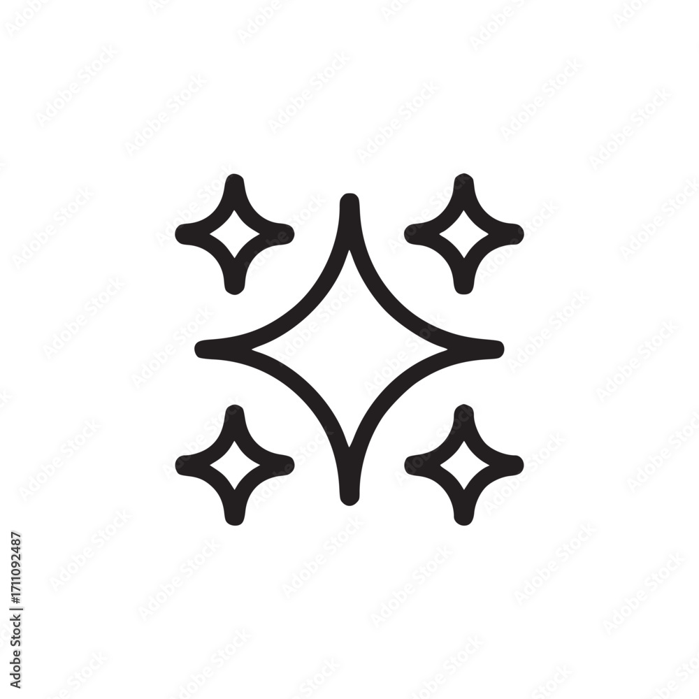 Aufkleber vector art of sparkle icon simple line drawing of a sparkling star perfect for designs related to cl