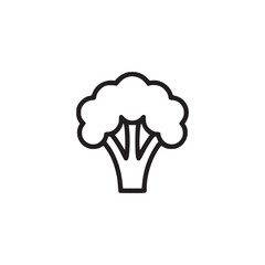 Vector art of broccoli icon a simple and clean line drawing of broccoli, perfect for food, health, and nutrition themes the minimalist design ensures versatility