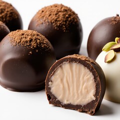 Luxury chocolate truffles, creamy filling