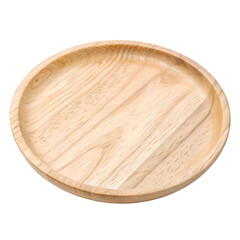 Round Wooden Plate with Grain Detail on Black Background Keywords: wooden plate, wood, round