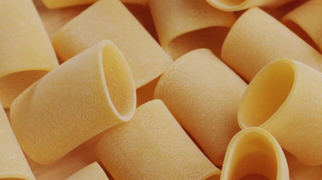 Italian pasta Paccheri, Cannelloni type of pasta in the shape of a very large tube, originating from Campania