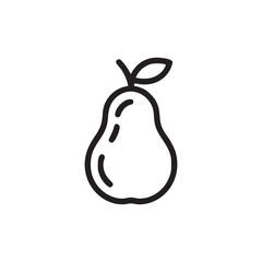 Illustration of a pear simple and clean line art of a fruit, perfect for minimalist designs, foodrelated content, or as a graphic element in various projects