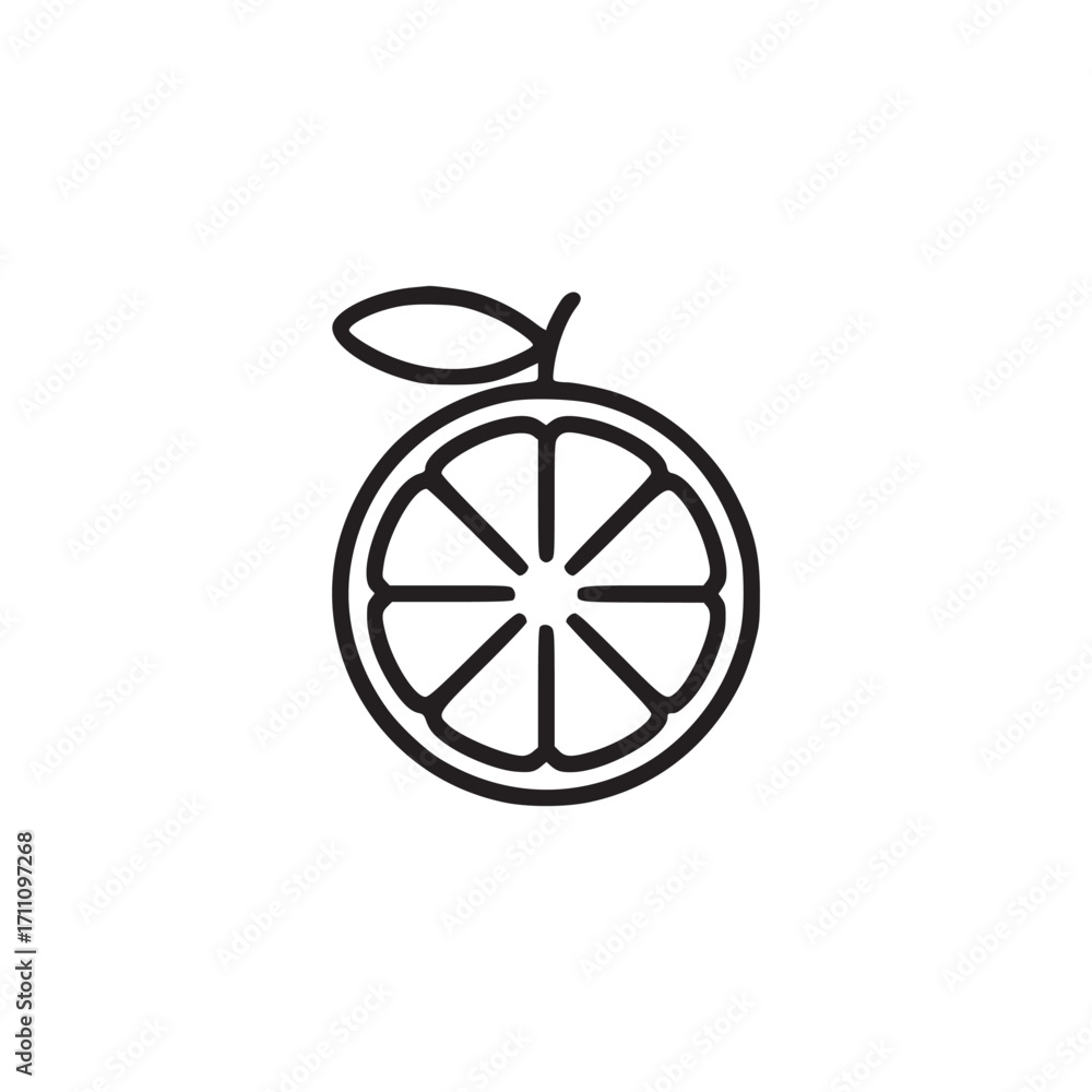Poster vector art of orange slice icon a refreshing and vibrant design of a citrus fruit slice, perfect for