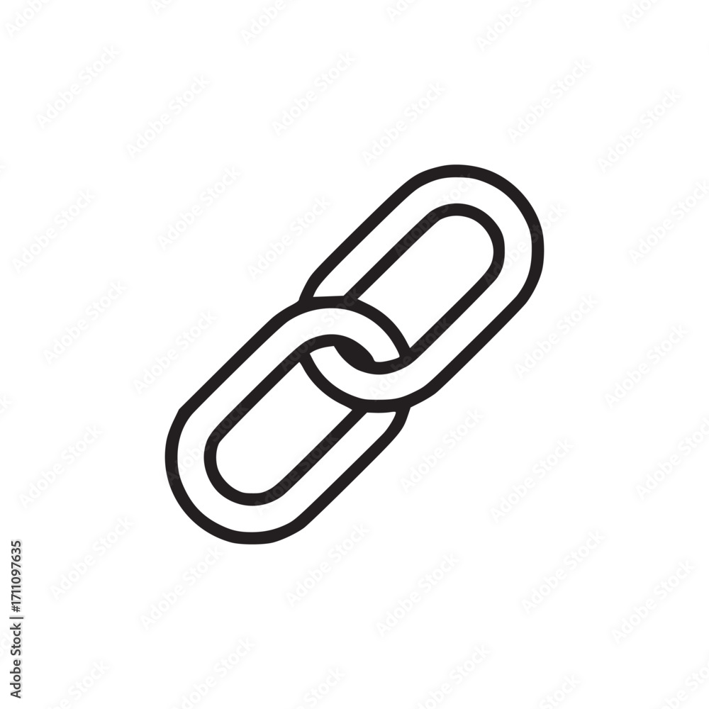 Poster vector art of simple vector icon of a chain link represents connection, security, and network clean 