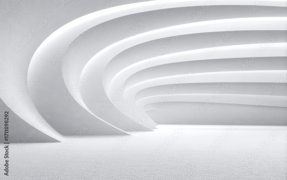 Aufkleber smooth curved white architectural forms creating modern space