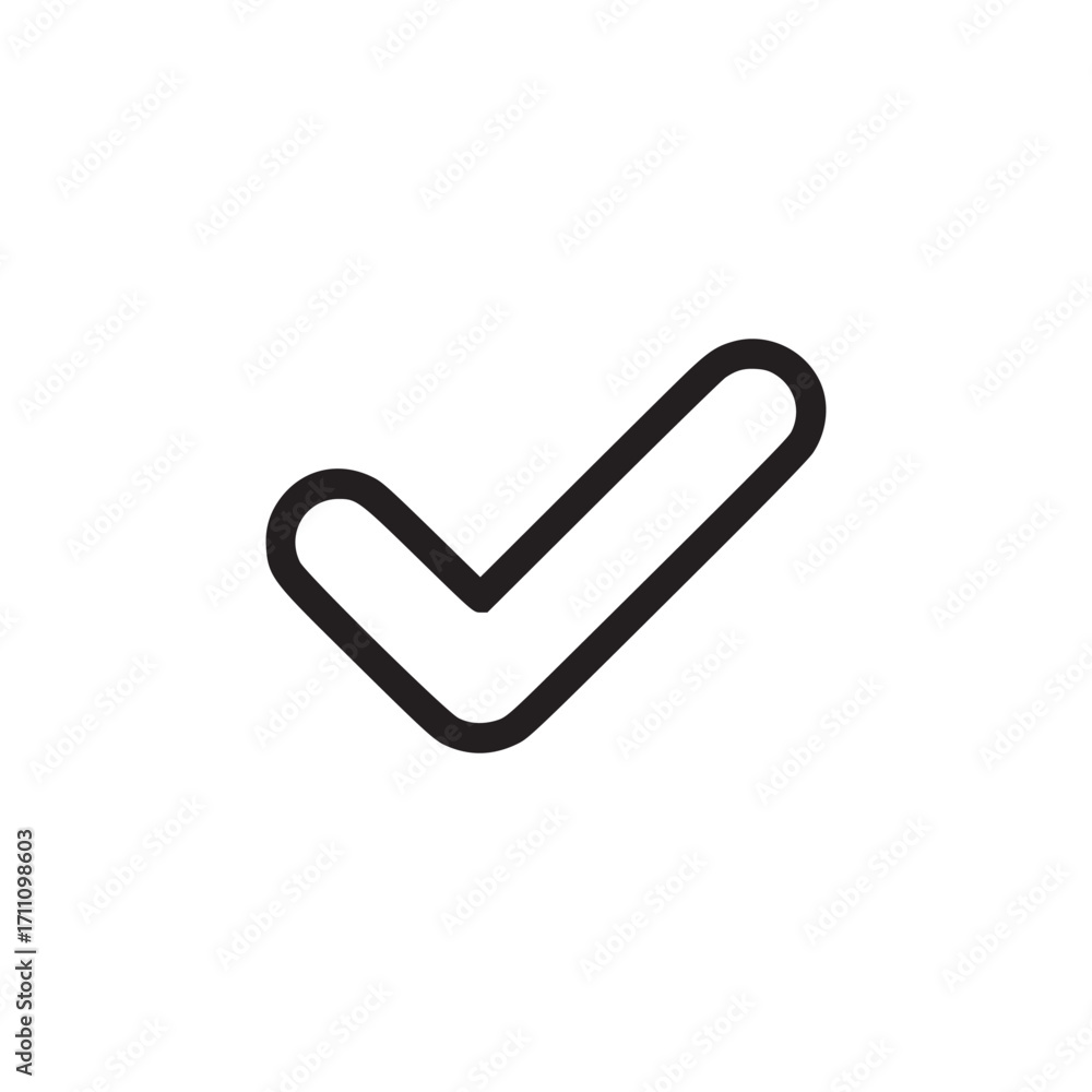 Poster vector art of check mark icon symbol of approval, success, and validation simple and modern design f
