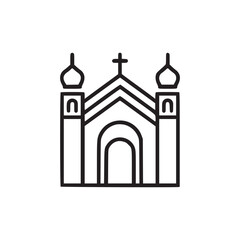 Illustration of a church the church is depicted in a minimalist style, with clean lines and a simple design, making it suitable for various digital and print applications