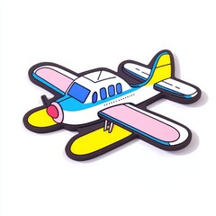 Colorful Cartoon Airplane Design for Fun Graphic Illustrations and Prints