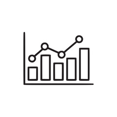 Vector art of graph chart icon vector illustration simple outline diagram for web design, user interface, mobile app, and other projects minimalist chart symbol
