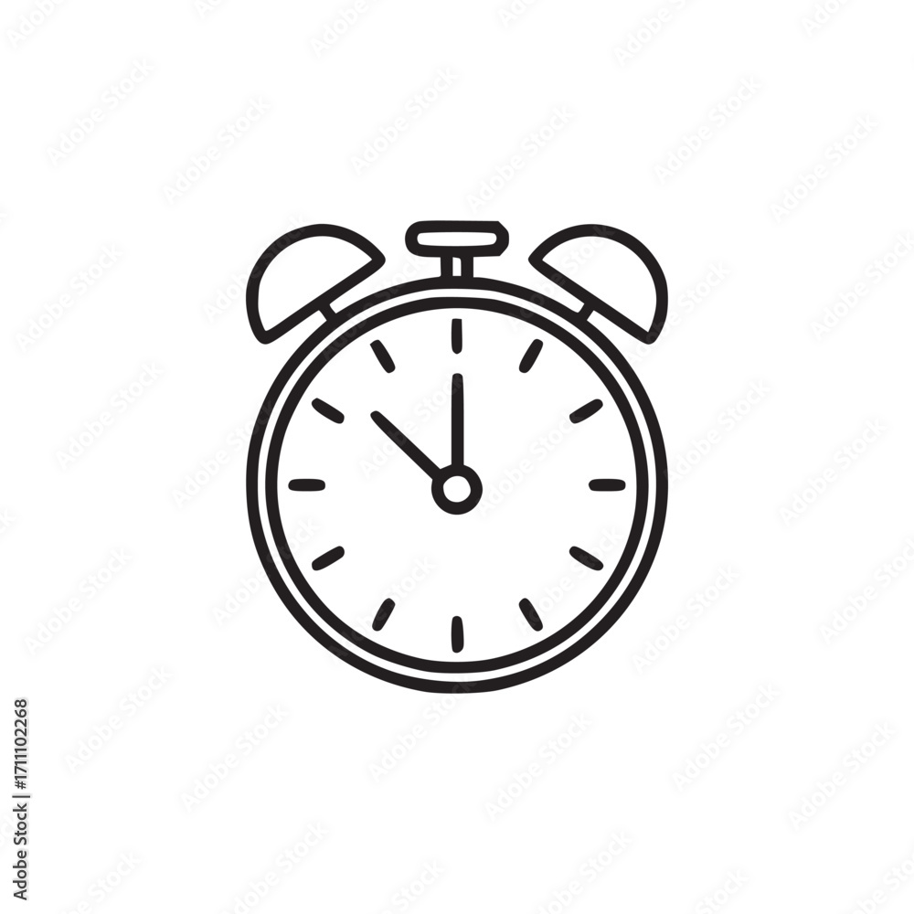 Poster vector art of alarm clock icon a classic timekeeping device, this vector graphic represents punctual