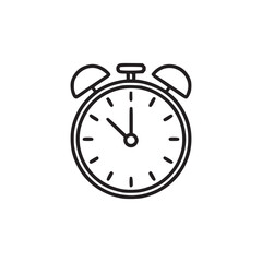 Vector art of alarm clock icon a classic timekeeping device, this vector graphic represents punctuality, reminders, and schedules in a simple, clean design for various applications