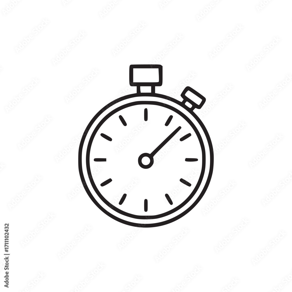 Poster vector art of stopwatch icon a clean and precise vector illustration of a stopwatch, ideal for repre