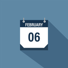 6 February calendar vector illustrations