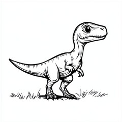 Cute Cartoon Dinosaur Illustration for Children’s Educational Material