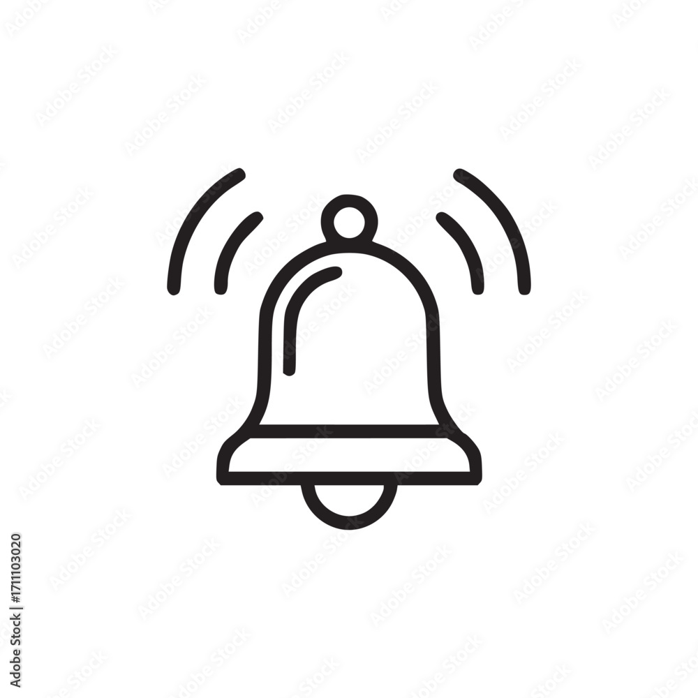 Poster vector art of notification bell icon simple vector illustration of a ringing bell, ideal for use in 