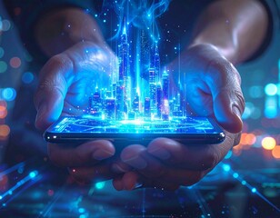 Manos sosteniendo un smartphone conectando con nuevas tecnologias