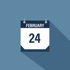 24 February calendar vector illustrations