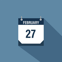 27 February calendar vector illustrations