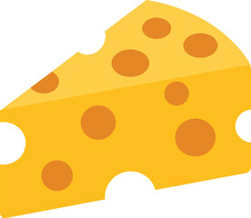 Cheese Slice Icon, Yellow Swiss Cheese, Food Vector Graphic, Dairy Product, Healthy Snack, Kitchen Ingredient, Cooking Symbol, Cartoon Cheese, Cheese Wedge