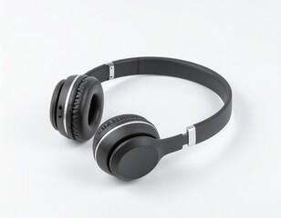 Wireless Headphones with Modern Minimalist Design on White Background for Premium Audio Object and Music Concept